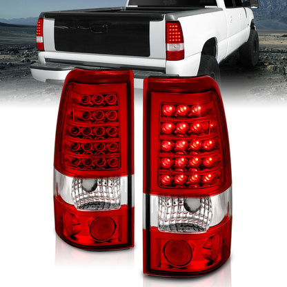 Tail Light Set LED Red/Clear Lens Pair Does Not Fit 3500 Series Or Stepside Models Chevrolet Silverado 1500/2500 1999-2007, 2500 HD 2001-2007, 3500 HD 2007, GMC Sierra 1500 1999-2007, 2500 1999-2004 AnzoUSA-3