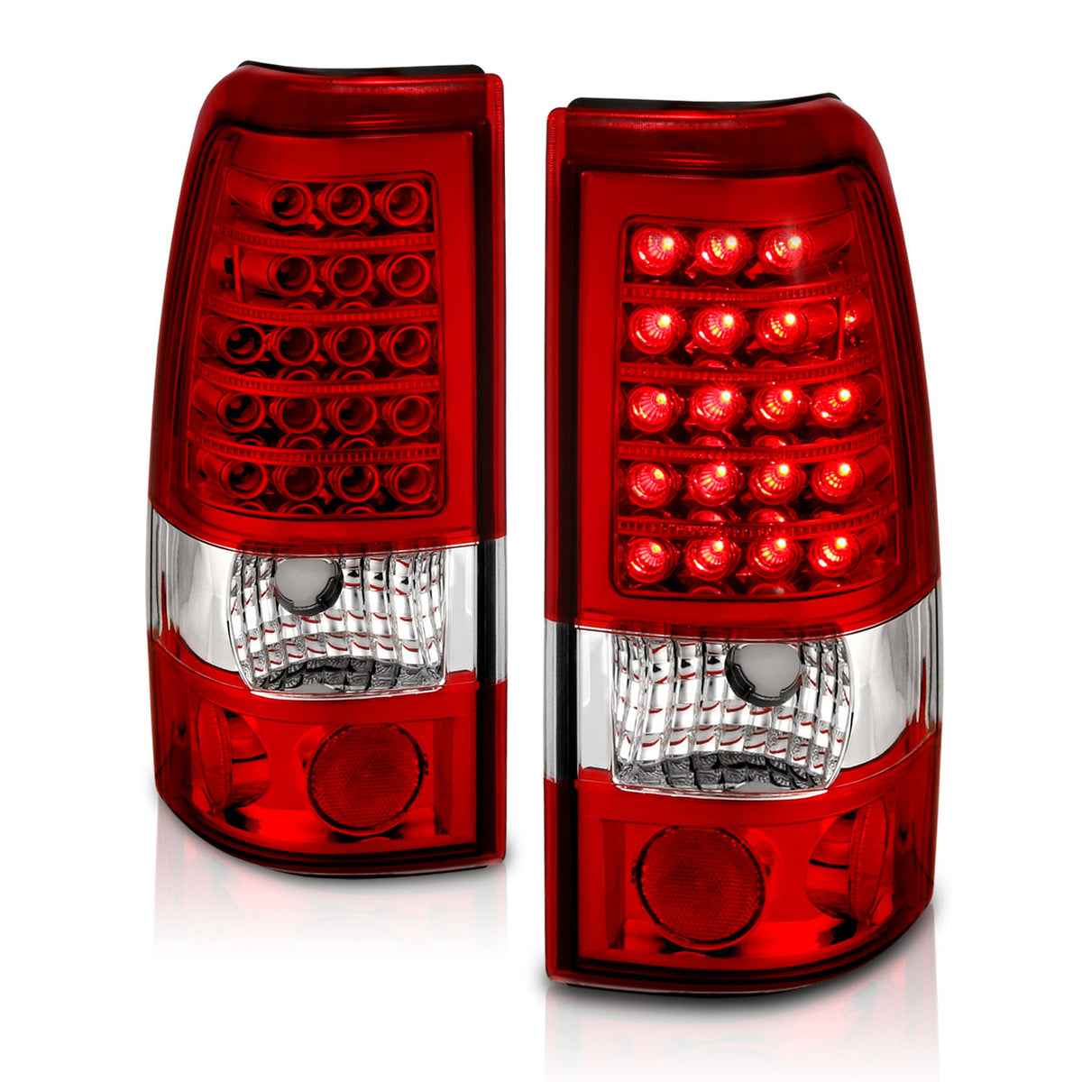 Tail Light Set LED Red/Clear Lens Pair Does Not Fit 3500 Series Or Stepside Models Chevrolet Silverado 1500/2500 1999-2007, 2500 HD 2001-2007, 3500 HD 2007, GMC Sierra 1500 1999-2007, 2500 1999-2004 AnzoUSA-4