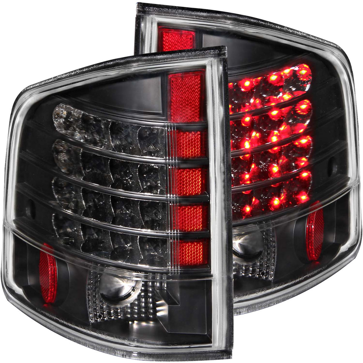 Tail Light Set LED Clear Lens Black Housing Pair S10/Sonoma 1994-2004 AnzoUSA