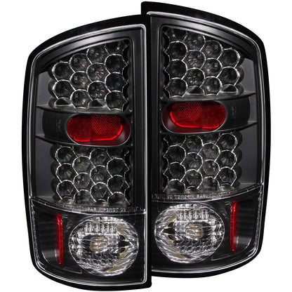 Tail Light Set LED Clear Lens Black Housing Pair Dodge Ram 1500 2002-2006, 2500/3500 2003-2006 AnzoUSA
