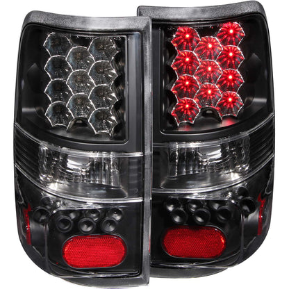 Tail Light Set LED Clear Lens Black Housing Pair Does Not Fit Flareside Or Stepside Models Ford F-150 2004-2008 AnzoUSA