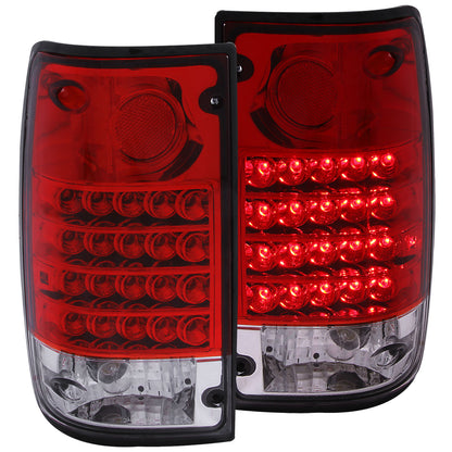 Tail Light Set Red/Clear Lens Pair Toyota Pickup 1989-1995 AnzoUSA