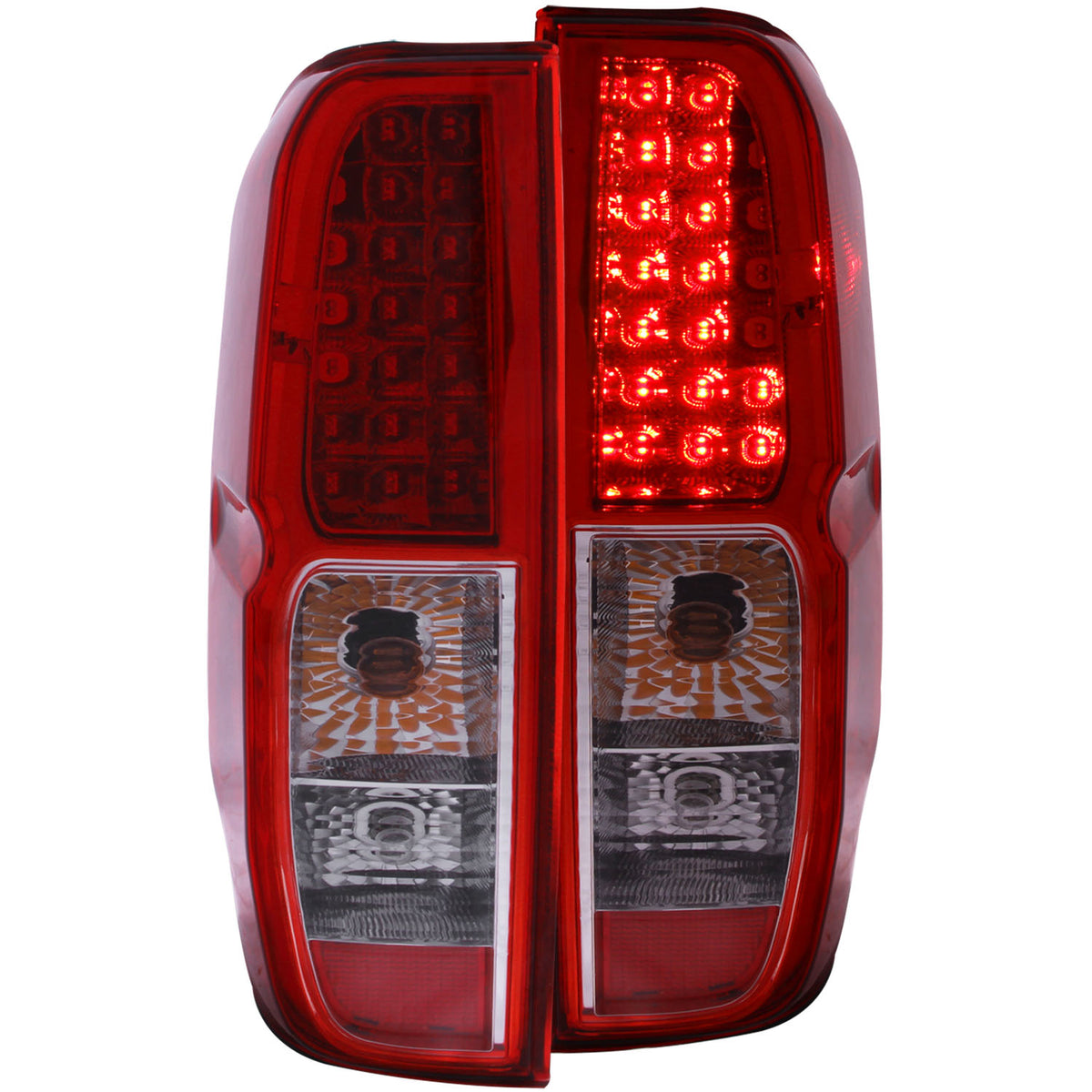 Tail Light Set LED Taillights Red/Clear Nissan Frontier 2005-2021, Suzuki Equator 2009-2012 AnzoUSA