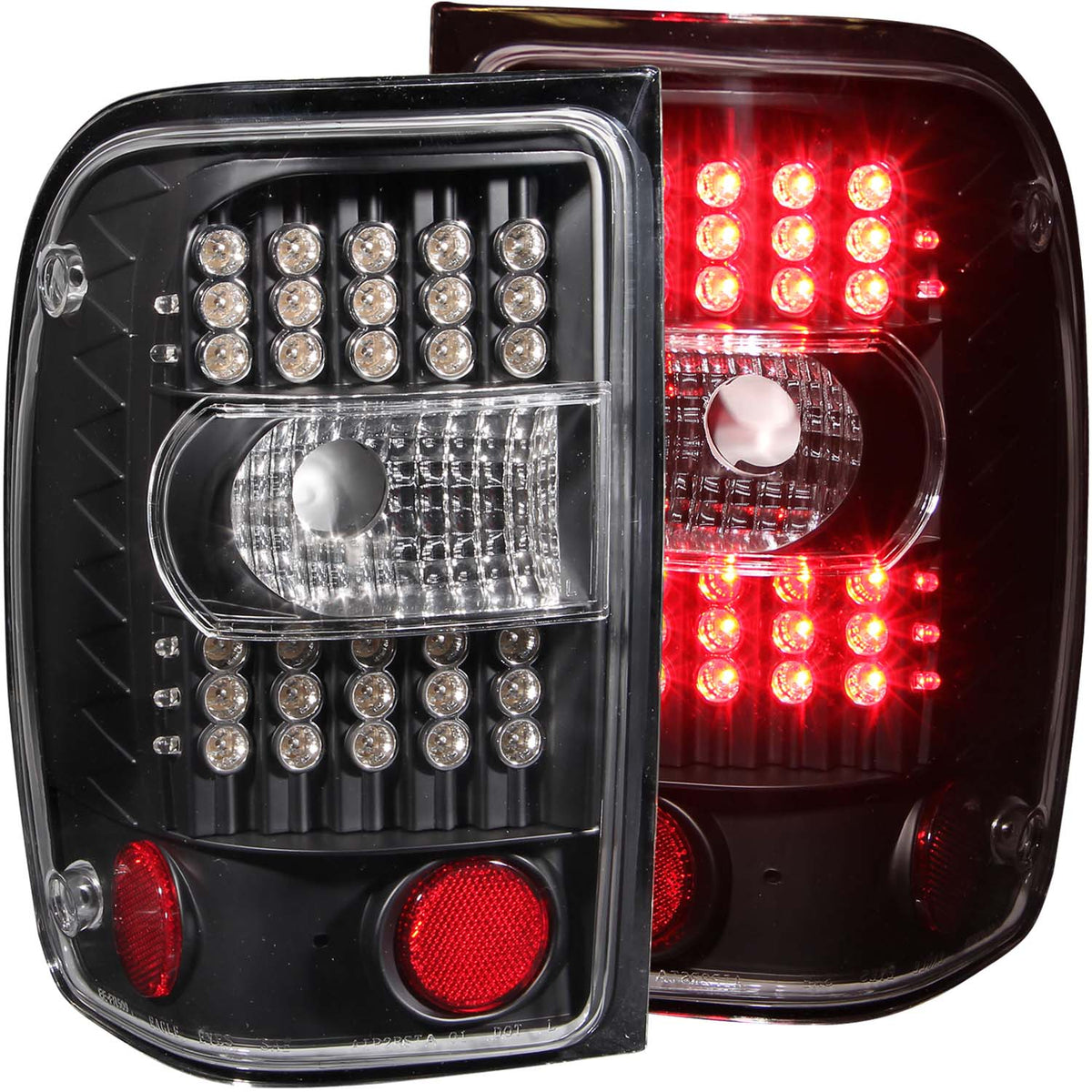 Tail Light Set LED Clear Lens Black Housing Pair Does Not Fit Ranger Stx Models Ford Ranger 2001-2011 AnzoUSA