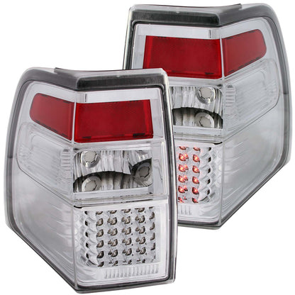Tail Light Set LED Clear Lens Chrome Housing Pair Ford Expedition 2007-2017 AnzoUSA