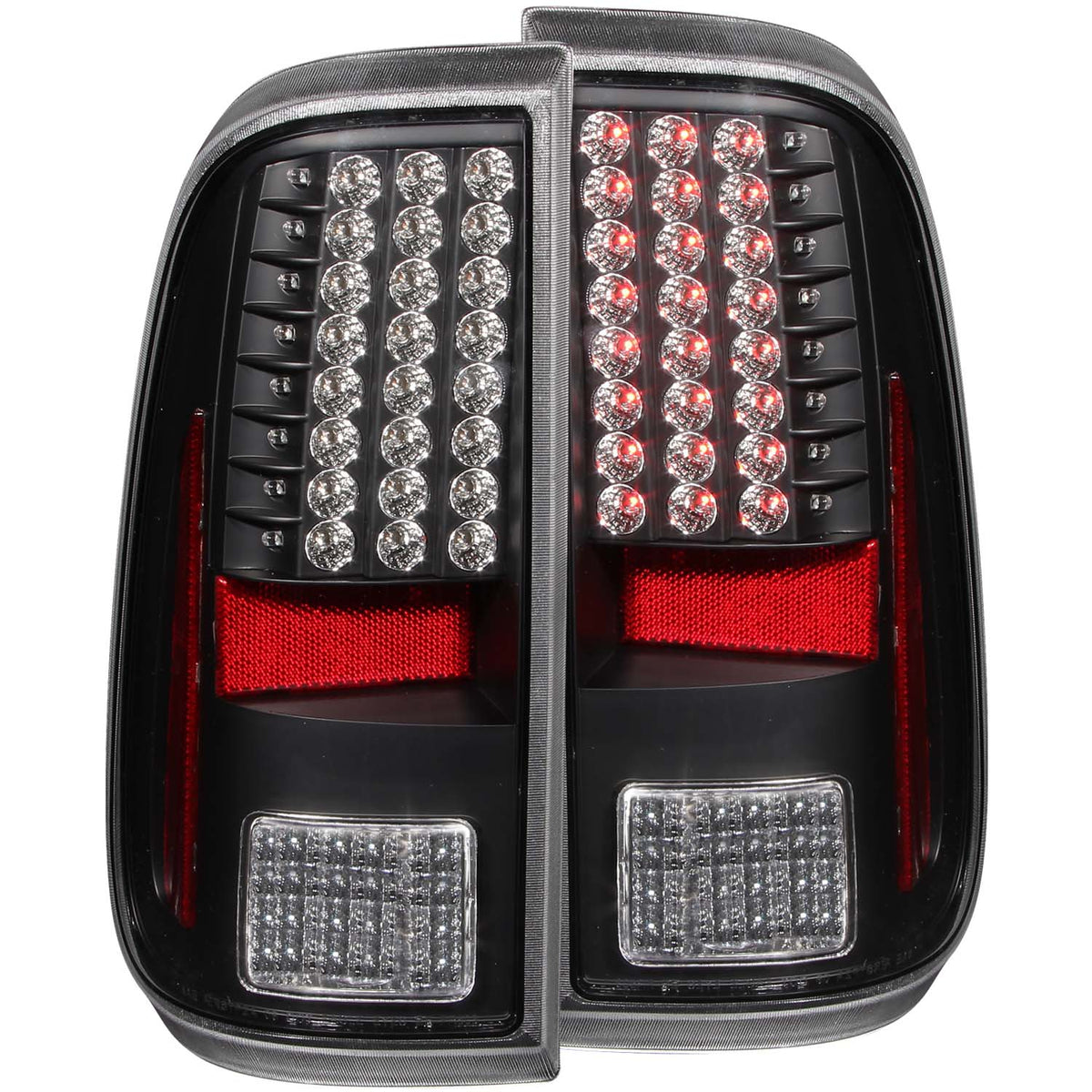 Tail Light Set LED Clear Lens Black Housing Pair Reconnect Power As It Was Previously. Ford F-250 Super Duty/F-350/F-450/F-550 Super Duty 2008-2016 AnzoUSA