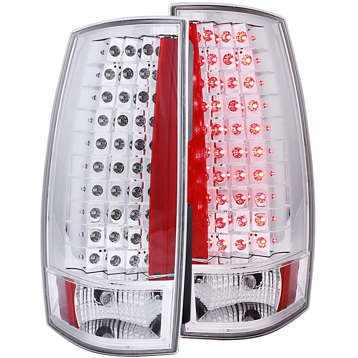 Tail Light Set Clear Lens Chrome Housing G4 Pair Chevrolet Suburban 2014, Chevrolet Suburban 1500/Tahoe 2007-2014, Suburban 2500/Yukon XL 2500 2007-2013, GMC Yukon/XL 1500 2007-2014 AnzoUSA