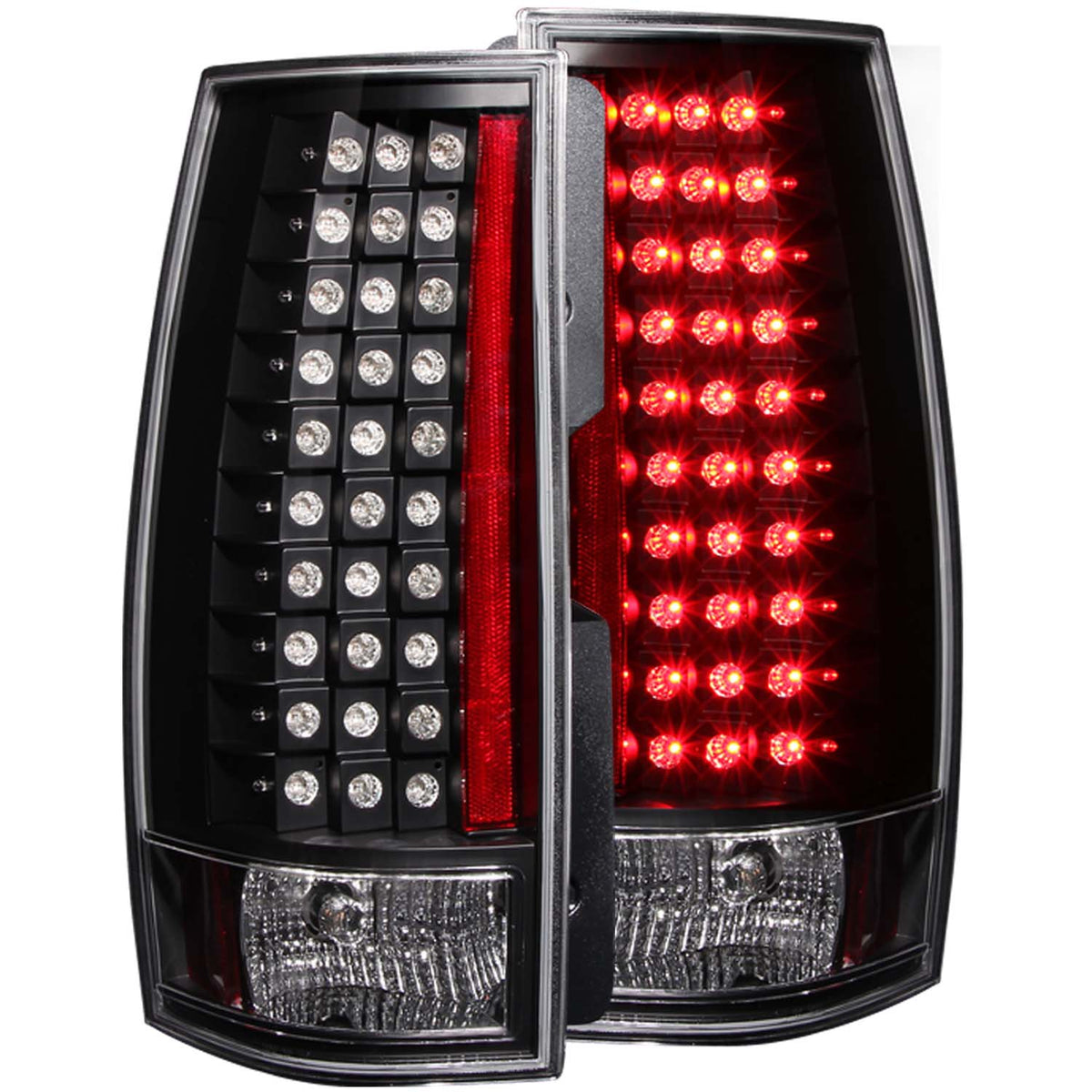 Tail Light Set LED Clear Lens Black Housing G4 Pair Chevrolet Suburban 2014, Chevrolet Suburban 1500/Tahoe 2007-2014, Suburban 2500/Yukon XL 2500 2007-2013, GMC Yukon/XL 1500 2007-2014 AnzoUSA