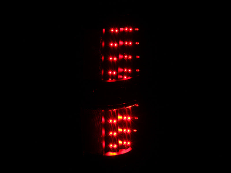 Tail Light Set LED Clear Lens Black Housing Pair Ford F-150 2009-2014 AnzoUSA-2