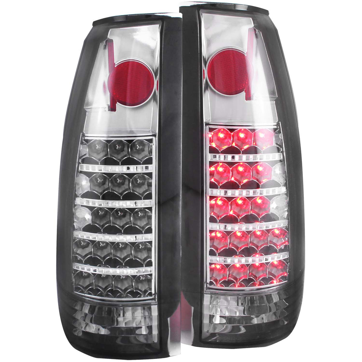 Tail Light Set LED Smoke Lens Pair Chevy/GMC/Cadillac Trucks/SUVs 1988-2000 AnzoUSA