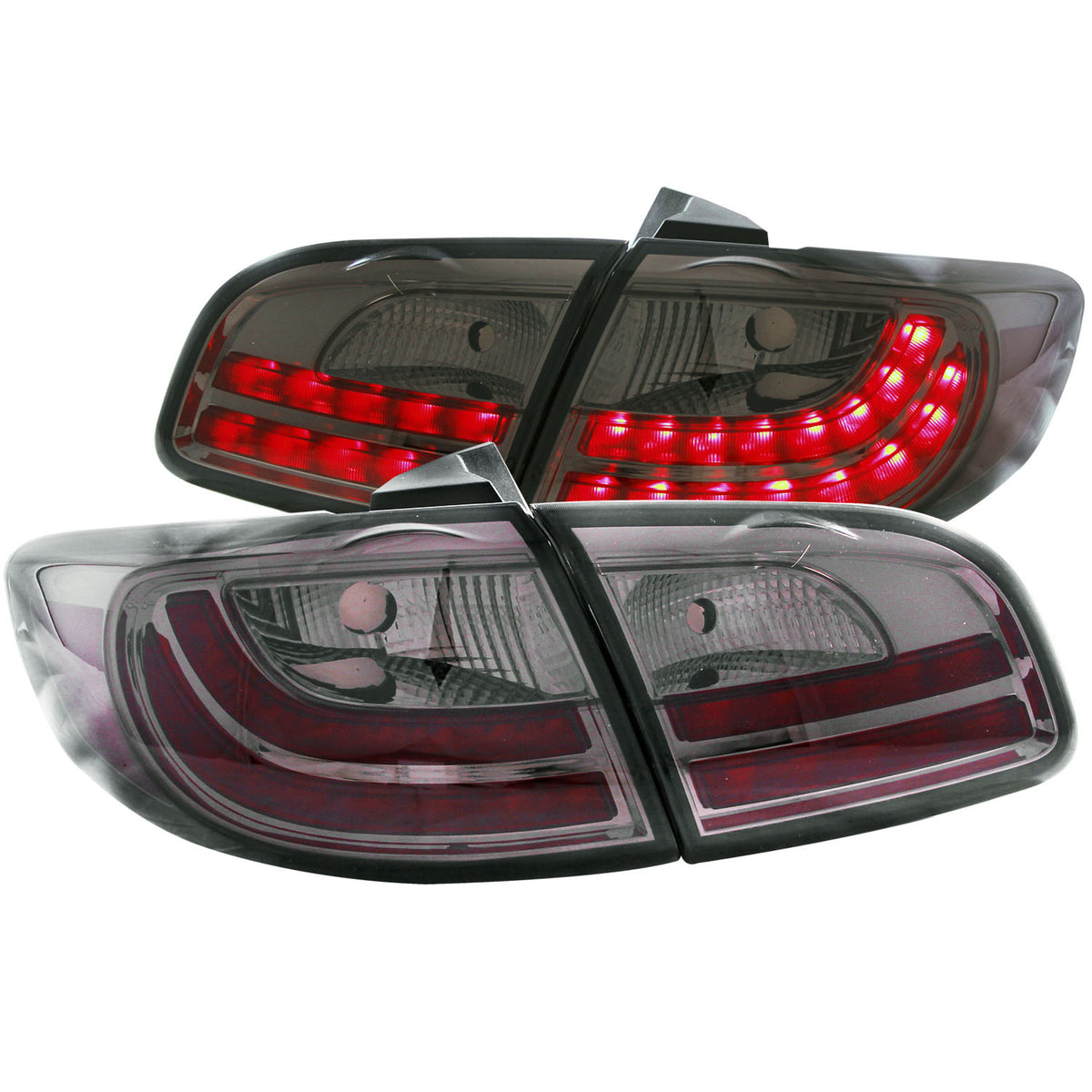 Tail Light Set LED Smoke Lens Pair 4 Pc. Hyundai Santa Fe 2007-2012 AnzoUSA