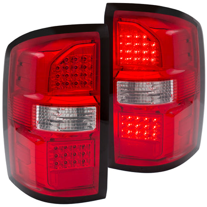 Tail Light Set LED Red/Clear Lens Pair GMC Sierra 1500 2014-2015, 2500 HD 2014-2016 AnzoUSA