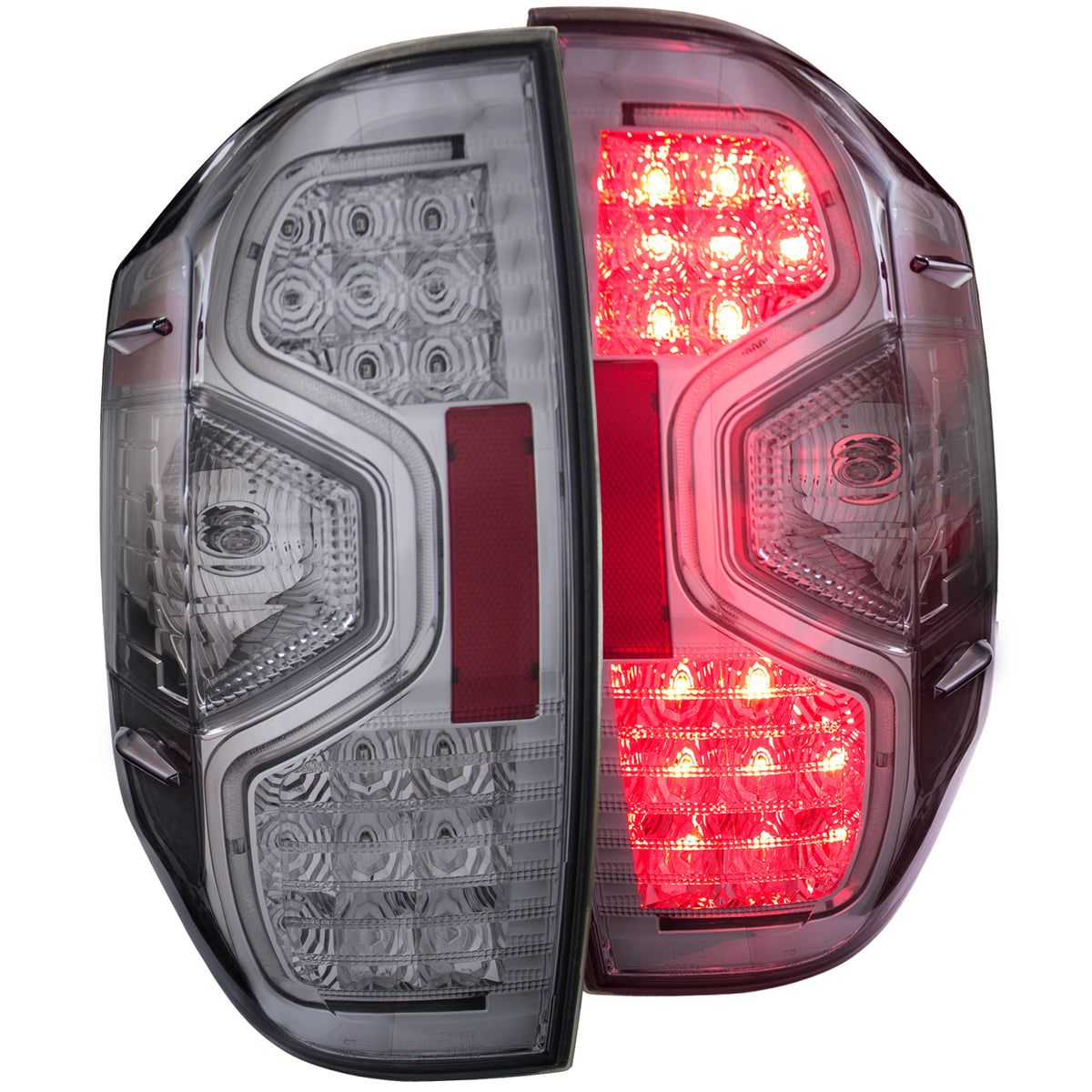 Tail Light Set LED Clear Lens Chrome Housing Pair Toyota Tundra 2014-2015 AnzoUSA