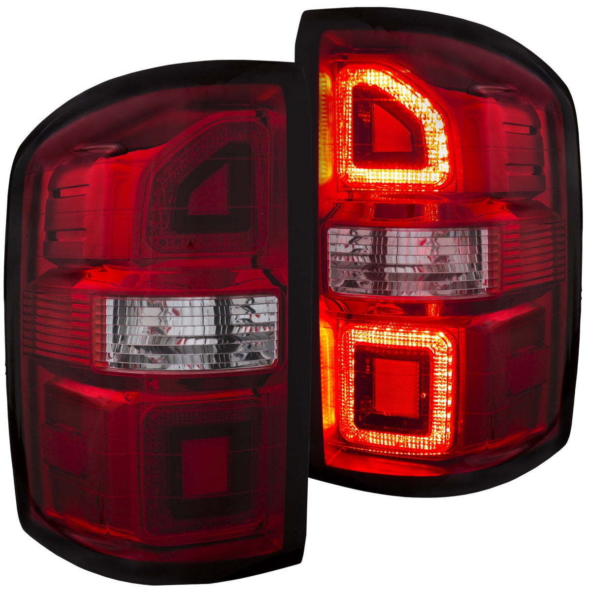 Tail Light Set LED Red/Clear Lens G2 Pair GMC Sierra 1500/2500 HD 2014-2015 AnzoUSA