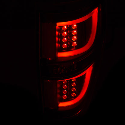 Tail Light Set LED Red/Clear Lens Black Housing Pair Ford F-150 2009-2014 AnzoUSA-2