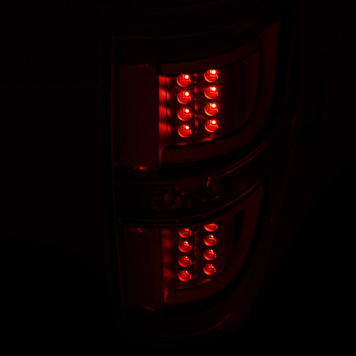Tail Light Set LED Red/Clear Lens Black Housing Pair Ford F-150 2009-2014 AnzoUSA-3