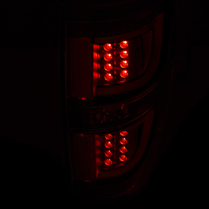 Tail Light Set LED Red/Clear Lens Black Housing Pair Ford F-150 2009-2014 AnzoUSA-3