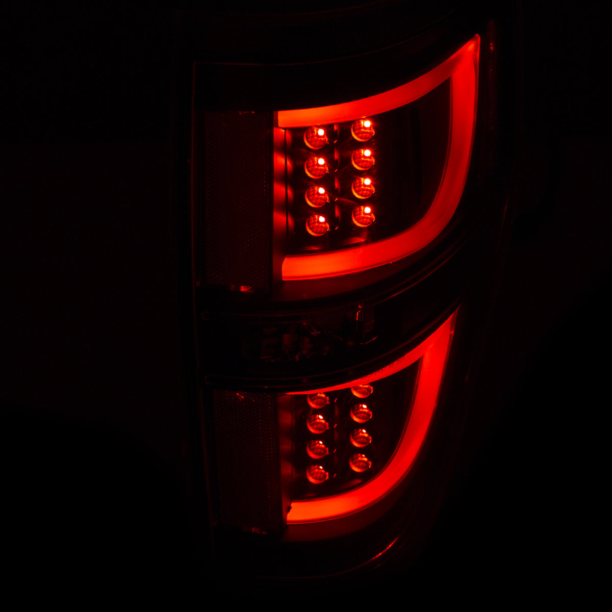 Tail Light Set LED Red/Clear Lens Black Housing Pair Ford F-150 2009-2014 AnzoUSA-4