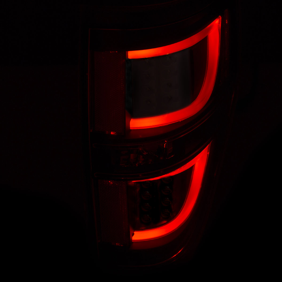 Tail Light Set LED Red/Clear Lens Black Housing Pair Ford F-150 2009-2014 AnzoUSA-5