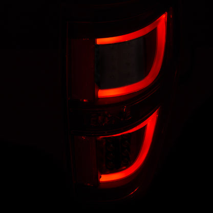 Tail Light Set LED Red/Clear Lens Black Housing Pair Ford F-150 2009-2014 AnzoUSA-5