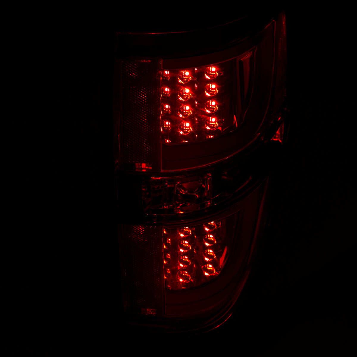 Tail Light Set LED Red/Smoke Lens Black Housing Pair Ford F-150 2009-2013 AnzoUSA-3
