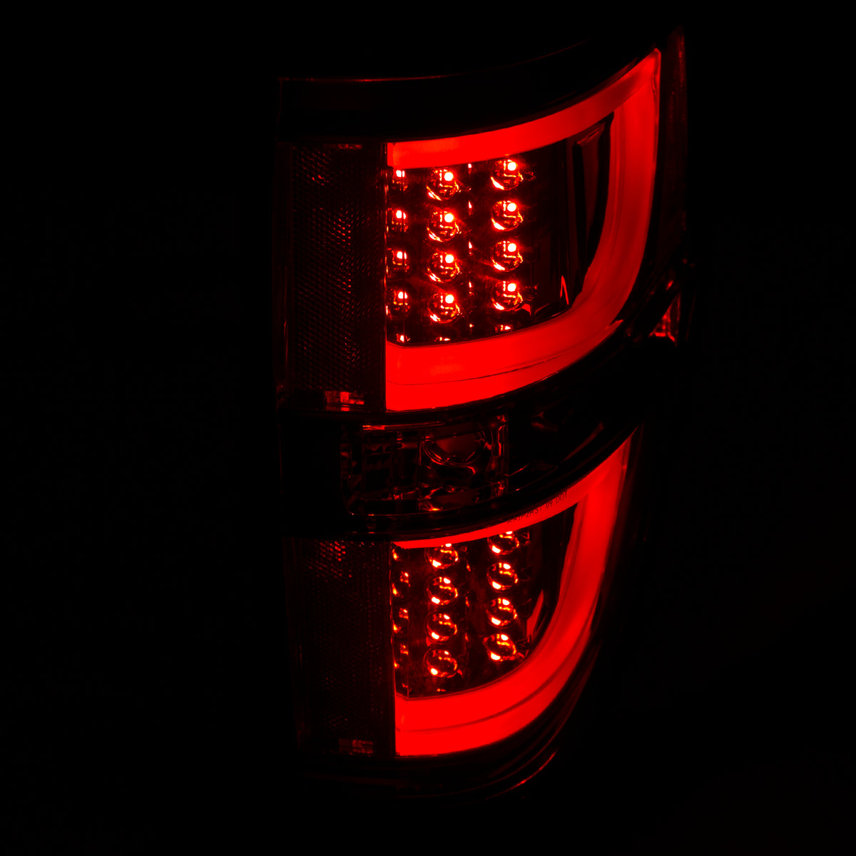 Tail Light Set LED Red/Smoke Lens Black Housing Pair Ford F-150 2009-2013 AnzoUSA-4