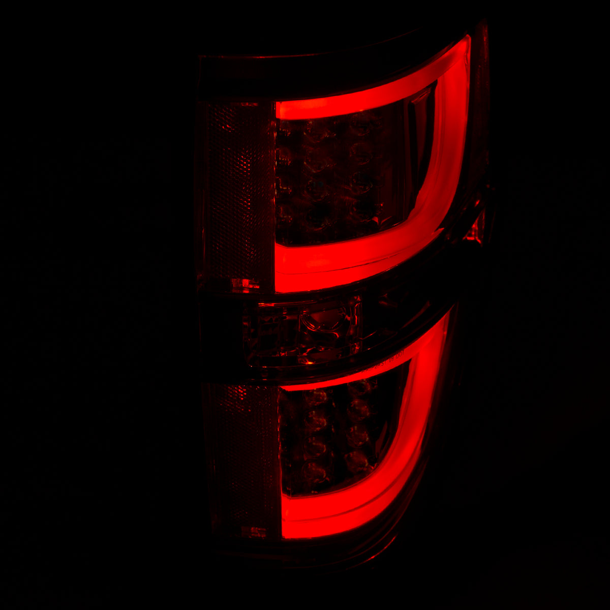 Tail Light Set LED Red/Smoke Lens Black Housing Pair Ford F-150 2009-2013 AnzoUSA-5