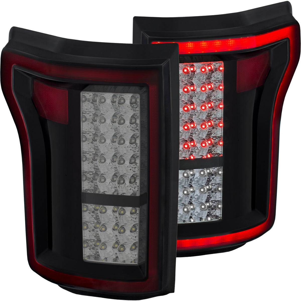 Tail Light Set LED Red/Smoke Lens Pair Ford F-150 2015-2017 AnzoUSA