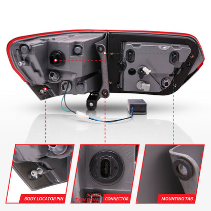 Tail Light Set LED Red/Smoke Lens Red/White Light Jeep Grand Cherokee 2014-2021, Cherokee WK 2022 AnzoUSA-4