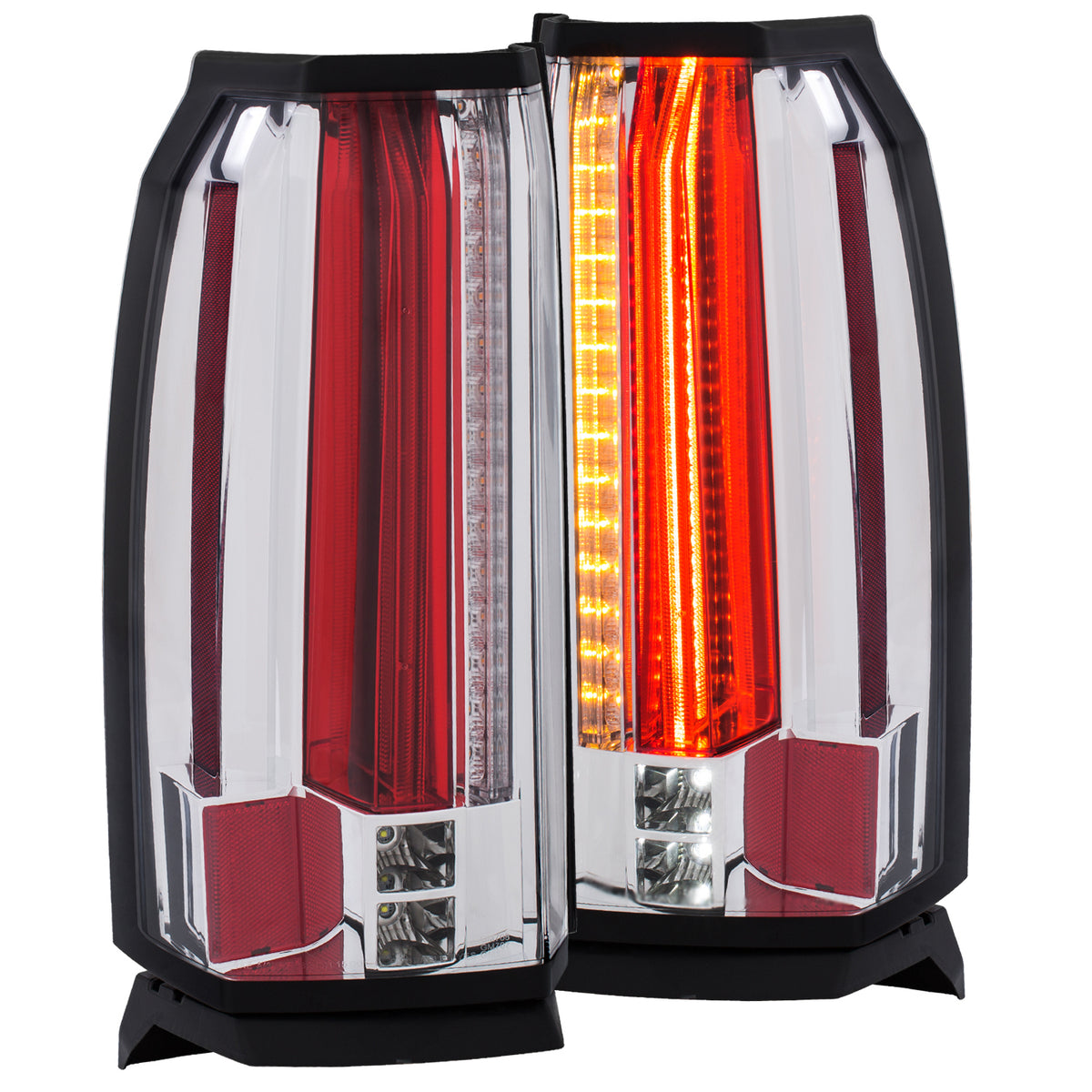 Tail Light Set LED Clear Lens Chrome Housing Pair GMC Yukon/XL 2015-2020 AnzoUSA