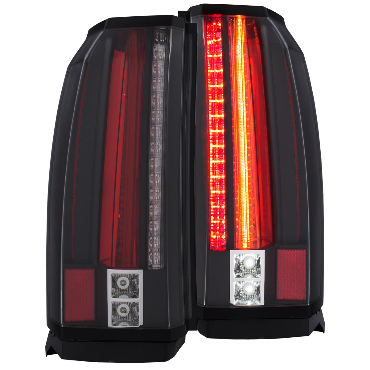 Tail Light Set LED Clear Lens Black Housing Pair Chevrolet Suburban/Tahoe 2015-2020 AnzoUSA