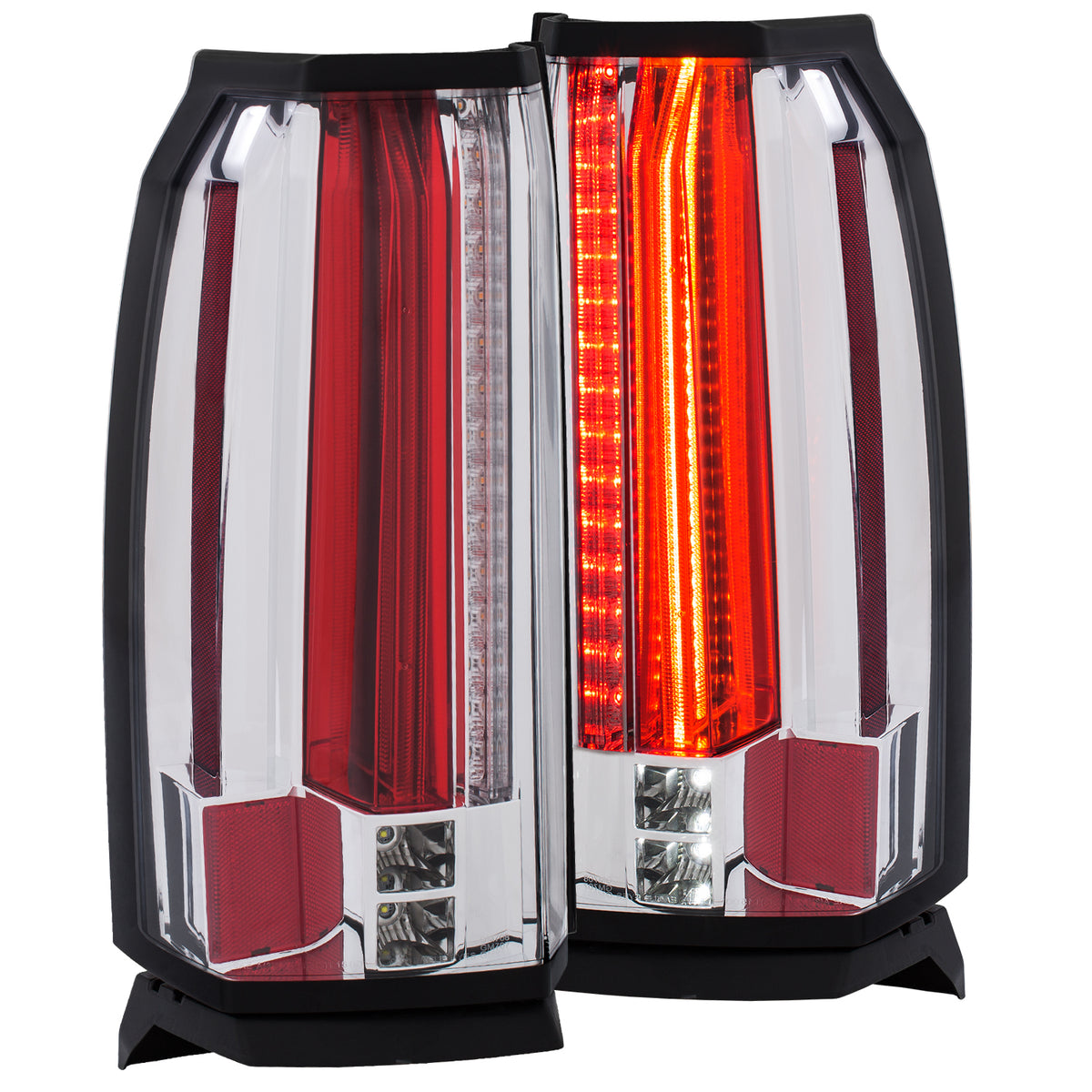 Tail Light Set LED Clear Lens Chrome Housing Pair Chevrolet Suburban/Tahoe 2015-2020 AnzoUSA