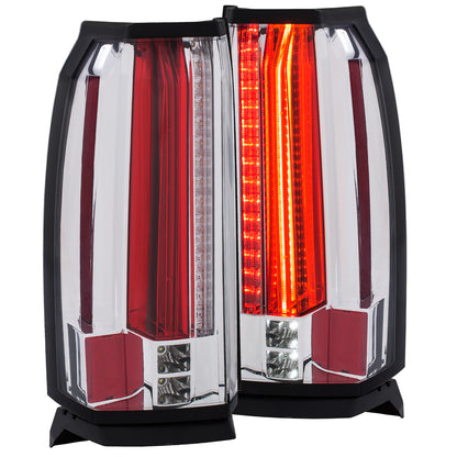 Tail Light Set LED Clear Lens Chrome Housing Pair Chevrolet Suburban/Tahoe 2015-2020 AnzoUSA