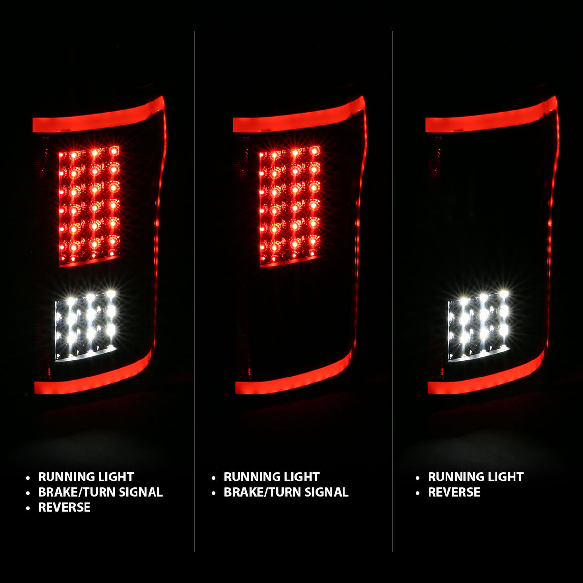 Tail Light Led Taillights Black Ford F-150 2015-2017 AnzoUSA-1