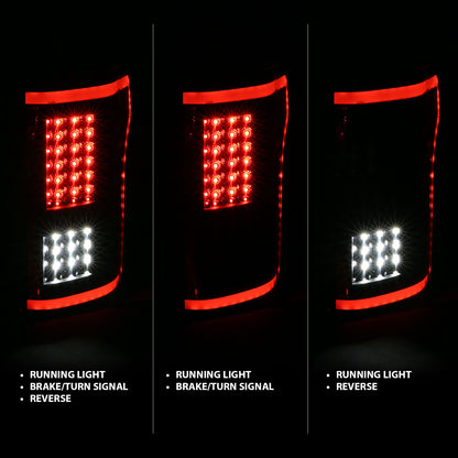 Tail Light Led Taillights Black Ford F-150 2015-2017 AnzoUSA-1