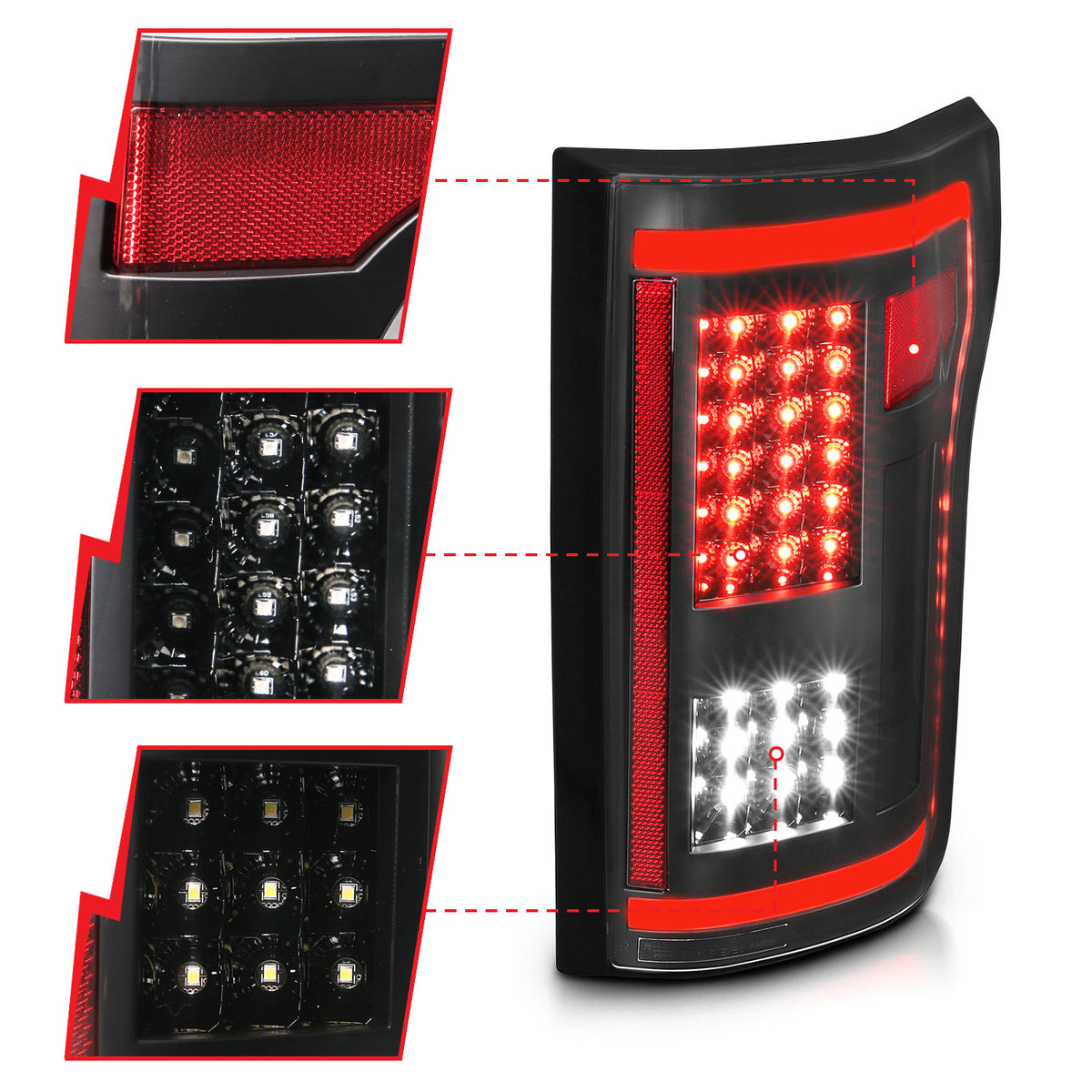 Tail Light Led Taillights Black Ford F-150 2015-2017 AnzoUSA-2