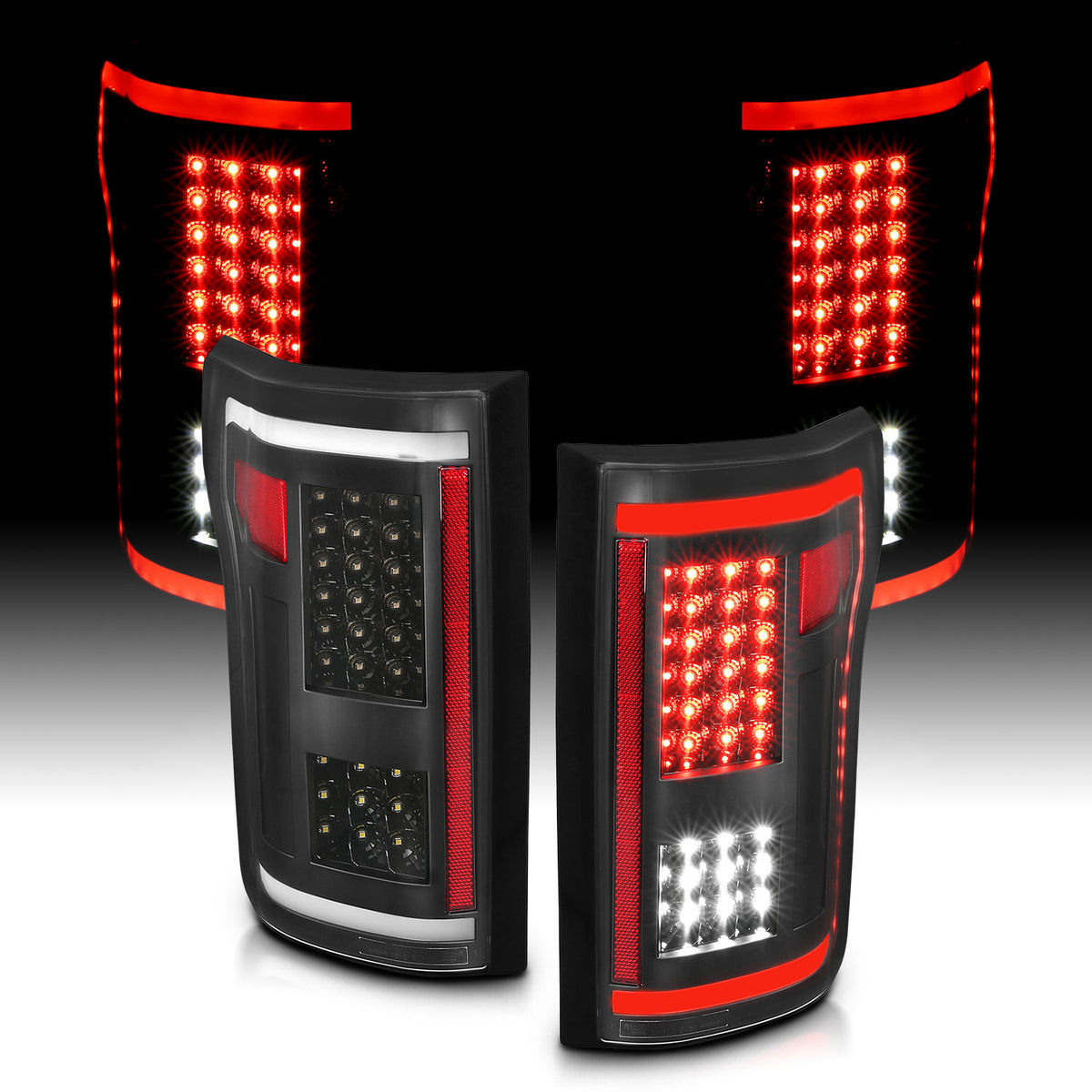 Tail Light Led Taillights Black Ford F-150 2015-2017 AnzoUSA-6