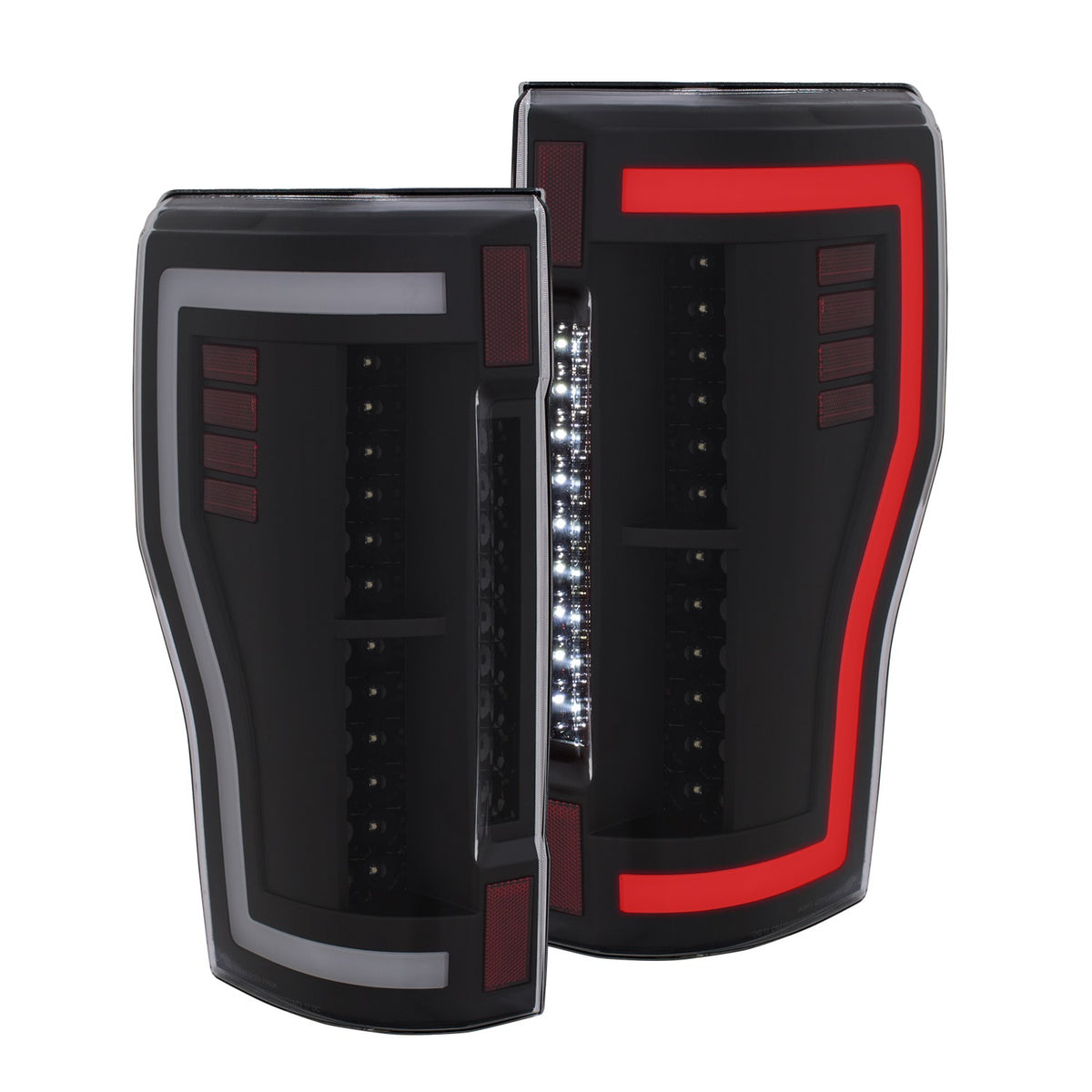 Tail Light Set LED Black Clear Lens Pair Ford F-250 Super Duty/F-350/F-450 Super Duty 2017-2019 AnzoUSA