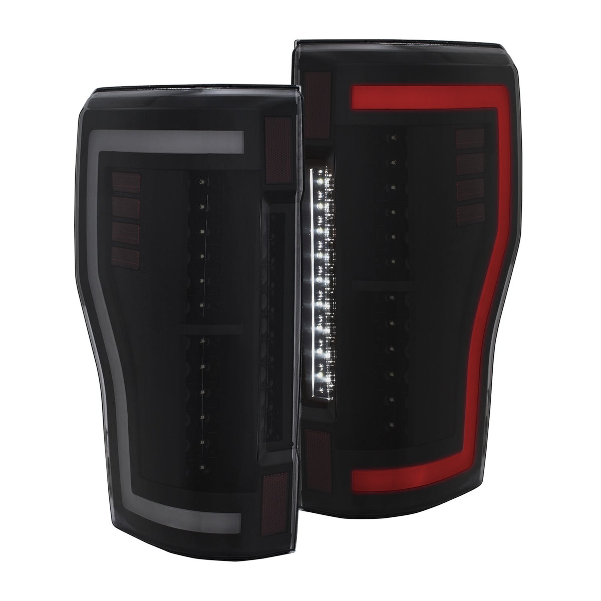 Tail Light Set LED Black Smoked Lens Pair Ford F-250 Super Duty/F-350/F-450 Super Duty 2017-2019 AnzoUSA