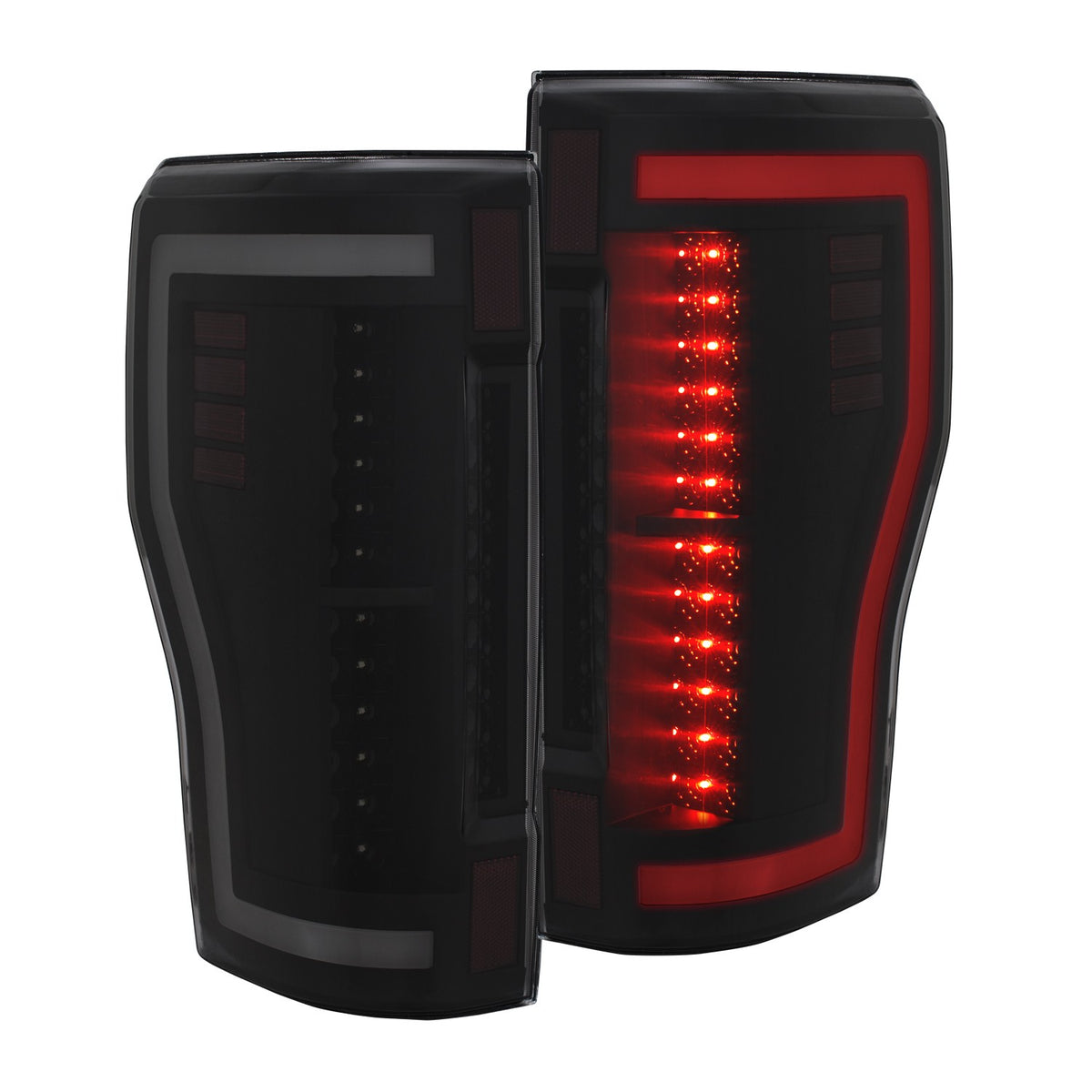Tail Light Set LED Black Smoked Lens Pair Ford F-250 Super Duty/F-350/F-450 Super Duty 2017-2019 AnzoUSA-2