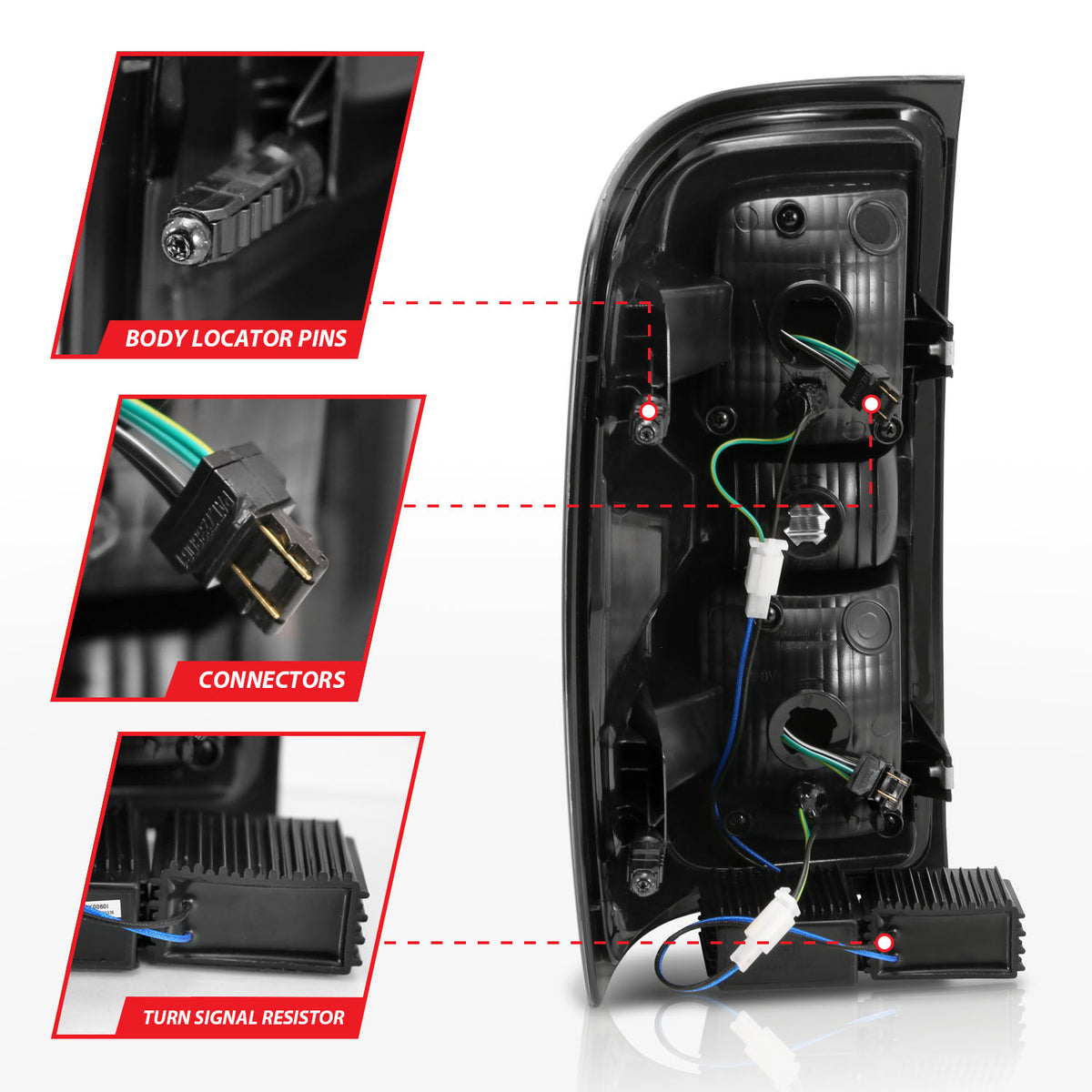 Tail Light Led Taillights Black W/ Sequential Chevrolet Silverado 1500/2500 2014-2018, 2500 HD/3500 HD 2014-2019, 3500 2015-2018, GMC Sierra 3500 HD 2015-2019 AnzoUSA-4