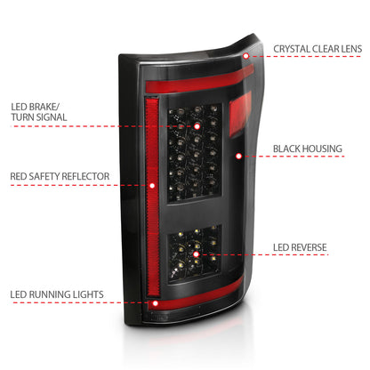 Tail Light Led Taillights Black W/ Sequential Ford F-150 2015-2017 AnzoUSA-3