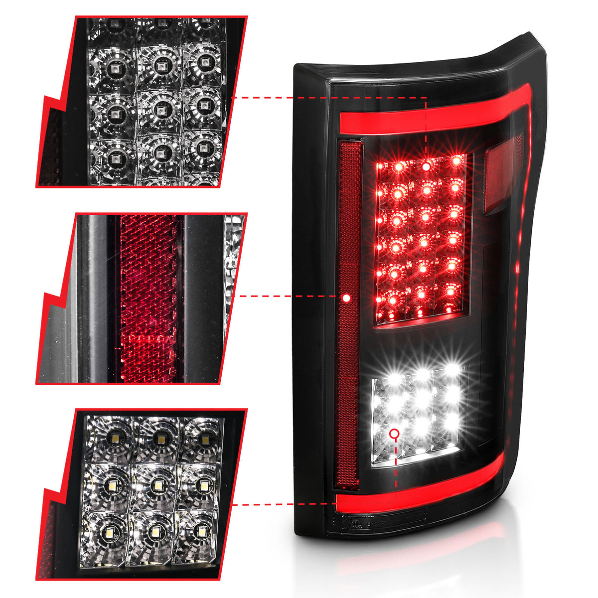 Tail Light Led Taillights Smoke W/ Sequential Ford F-150 2015-2017 AnzoUSA-2