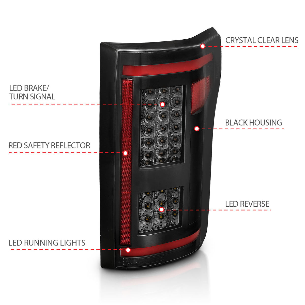 Tail Light Led Taillights Smoke W/ Sequential Ford F-150 2015-2017 AnzoUSA-3