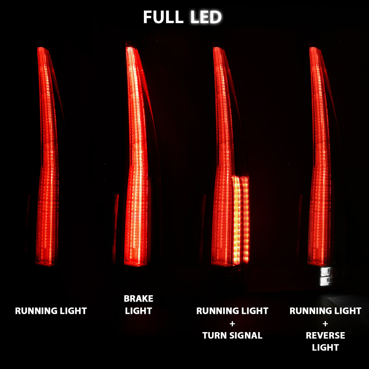 Tail Light Led Taillights Red/Clear Cadillac Escalade/ESV 2007-2014 AnzoUSA-5