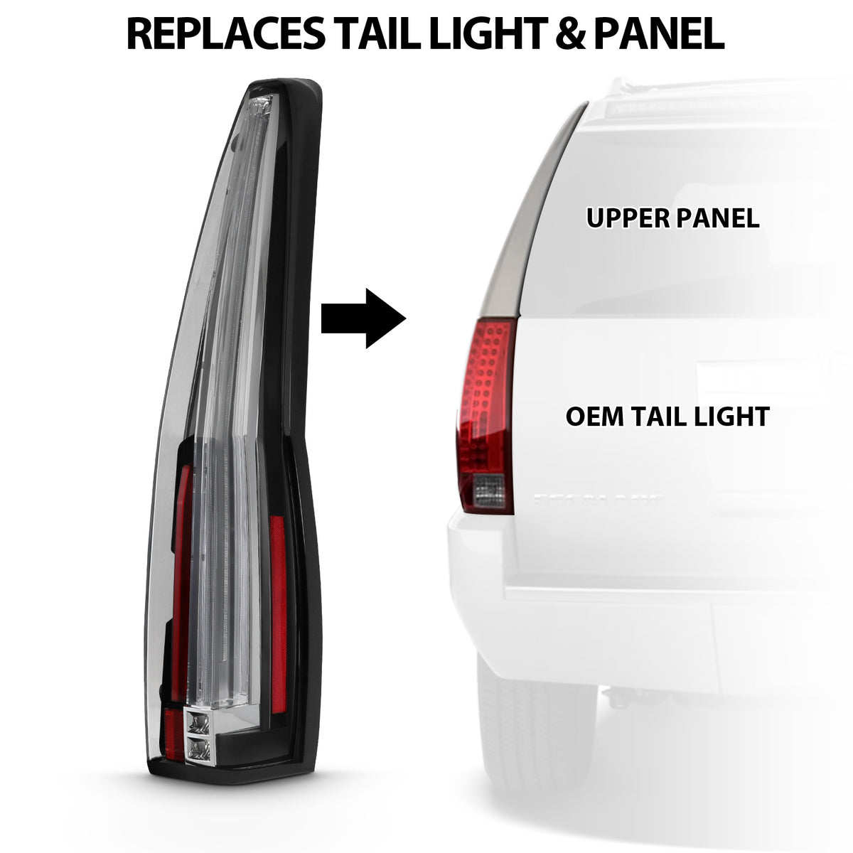 Tail Light Led Taillights Red/Clear Cadillac Escalade/ESV 2007-2014 AnzoUSA-6