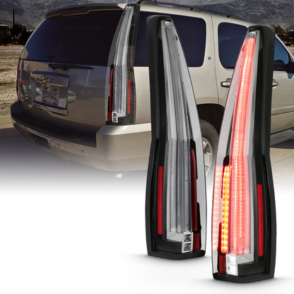 Tail Light Led Taillights Red/Clear Chevrolet Suburban 2014, Chevrolet Suburban 1500/Tahoe 2007-2014, Suburban 2500/Yukon XL 2500 2007-2013, GMC Yukon/XL 1500 2007-2014 AnzoUSA