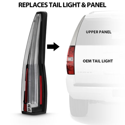 Tail Light Led Taillights Red/Clear Chevrolet Suburban 2014, Chevrolet Suburban 1500/Tahoe 2007-2014, Suburban 2500/Yukon XL 2500 2007-2013, GMC Yukon/XL 1500 2007-2014 AnzoUSA-6