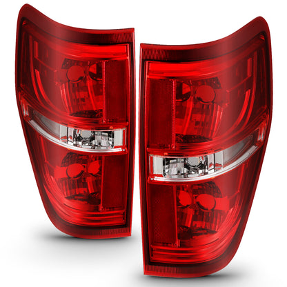 Euro Taillight Red/Clear (W/O Bulb) Ford F-150 2009-2014 AnzoUSA-1