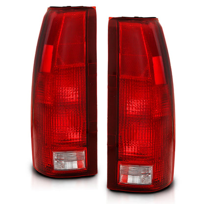 Tail Light Set Chrome Housing Red/Clear Lens Pair Cadillac Escalade 1999-2000, Chevrolet Blazer 1992-1994, C1500/C2500/C3500/K1500/K2500/K3500 1988-1999, Chevrolet Suburban 1500/Tahoe 1995-1999, GMC Yukon 1992-1999 AnzoUSA